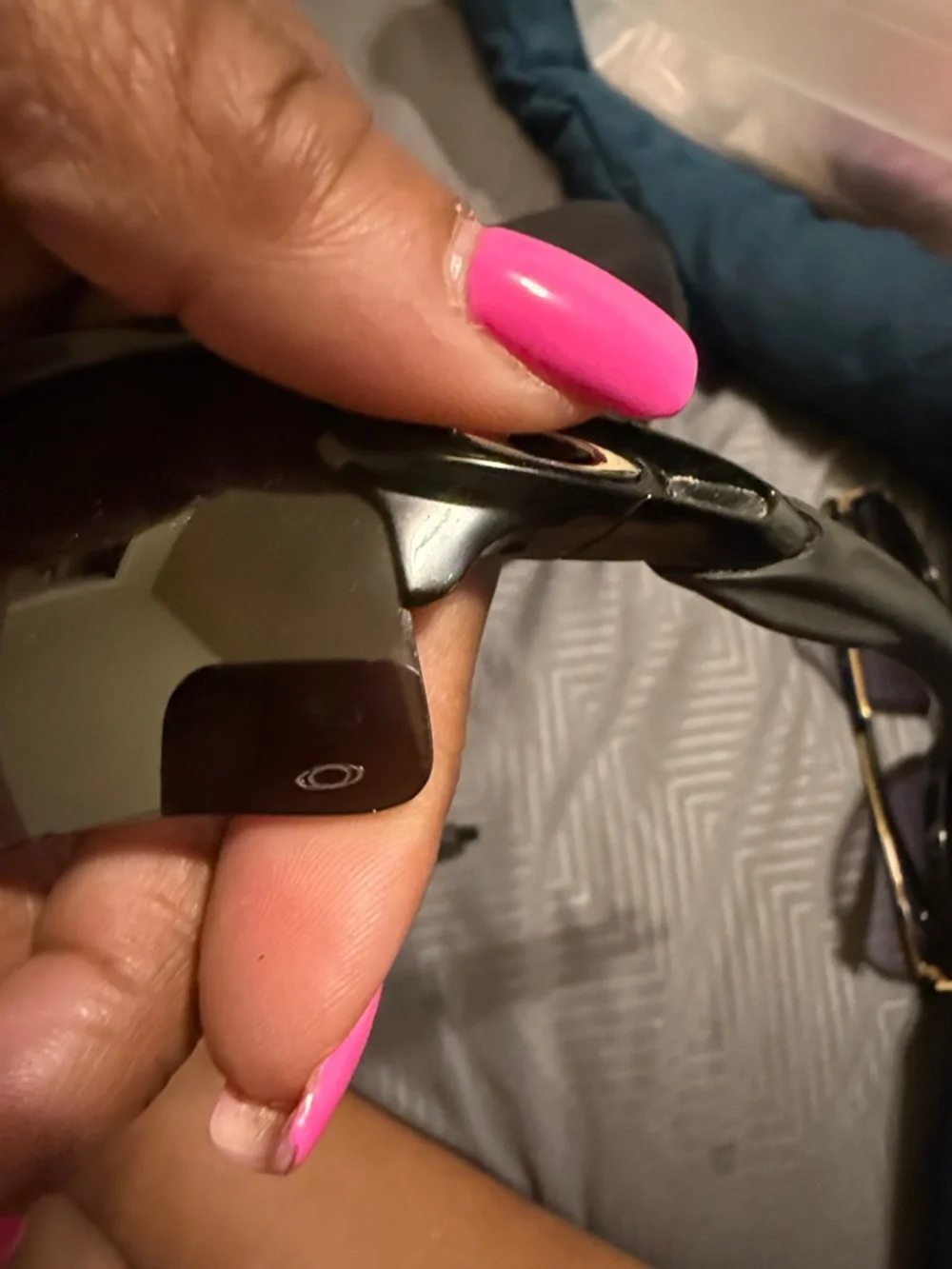 Oakley Black Frame Silver Mirrored Lens Sunglasses
